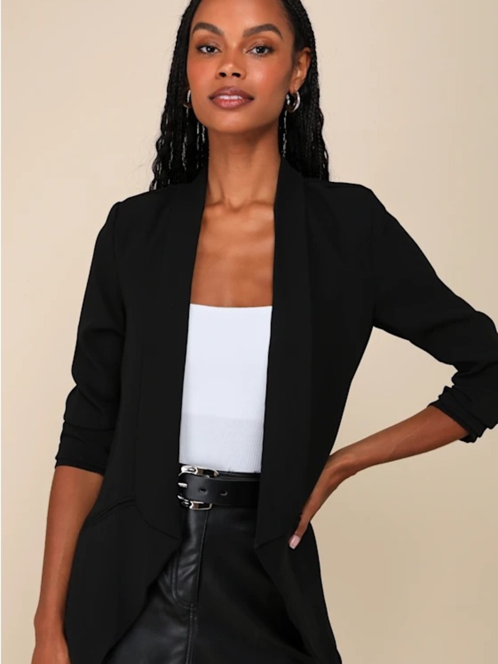 Lulu's Miss Punctuality Black Lightweight Blazer